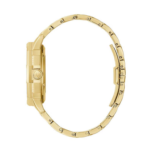 Bulova Crystal Mens Gold Watch 98a292