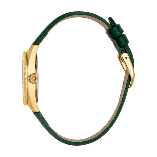 Just Cavalli Fashion Glam Leather Green Gold