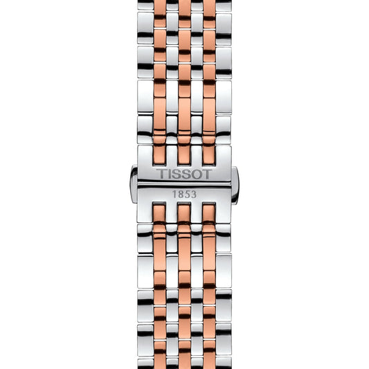 Tissot Mens Watch Tradition Powermatic 80 Open Heart Rose Silver T0639072203801