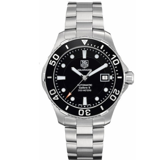 Tag Heuer Aquaracer Automatic Caliber 5 Black Dial Silver Steel Strap Watch For Men Wan2110 Ba0822