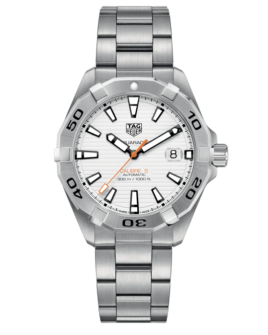 Tag Heuer Aquaracer Automatic White Dial Silver Steel Strap Watch For Men Wbd2111 Ba0928