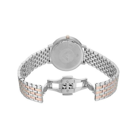 Emporio Armani Ar11113 Ladies Silver Rose Gold Watch