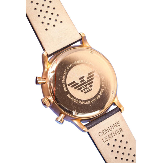Emporio Armani Ar0398 Men S Classic Gianni Chronograph Rose Gold Watch