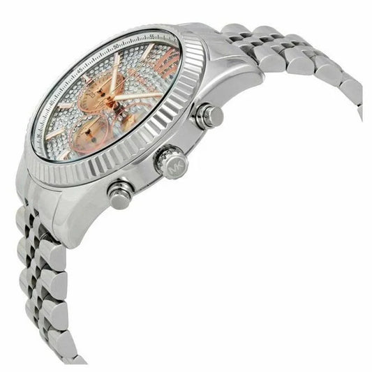 Michael Kors Watch Lexington Chronograph Rose And Silver Mk8515