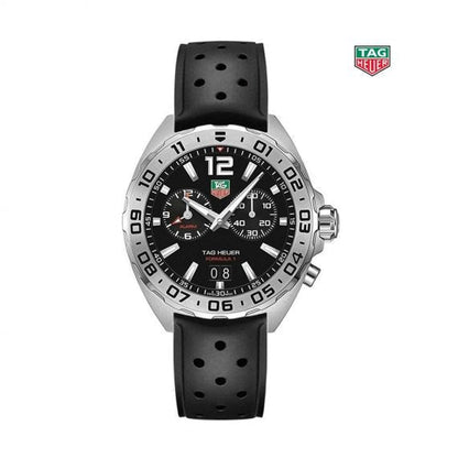 Tag Heuer Formula 1 Alarm Quartz Black Dial Black Rubber Strap Watch For Men Waz111a Ft8023
