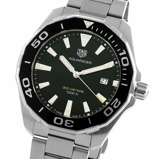 Tag Heuer Aquaracer Quartz Black Dial Stainless Steel Mens Watch Way101a Ba0746