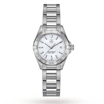 Tag Heuer Aquaracer Mother Of Pearl Dial Silver Steel Strap Watch For Women Wbd131a Ba0748