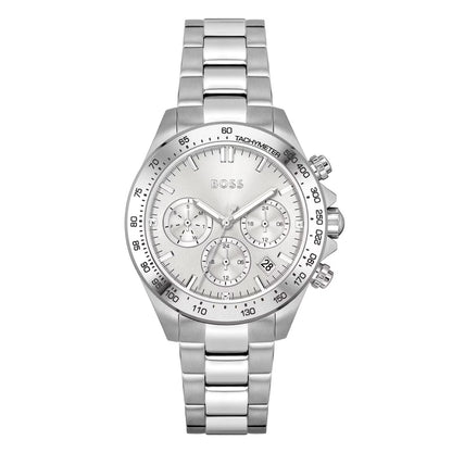 Hugo Boss Mens 1502616 Chronograph Stainless Steel Watch With Silver Dial