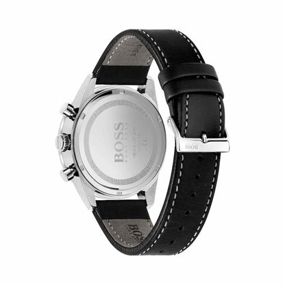 Hugo Boss Mens 1513853 Chronograph Pilot Edition Watch With Black Leather Strap