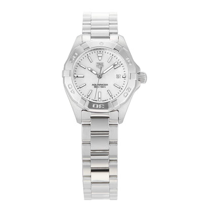 Tag Heuer Aquaracer Quartz Mother Of Pearl White Dial Silver Steel Strap Watch For Women Wbd1411 Ba0741