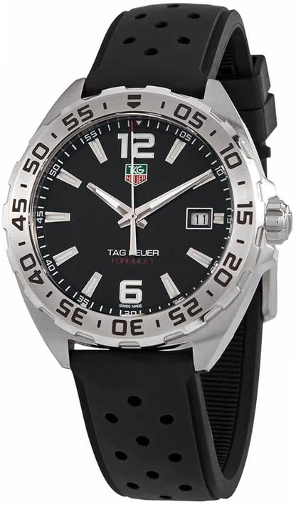 Tag Heuer Formula 1 Quartz Black Dial Black Rubber Strap Watch For Men Waz1112 Ft8023