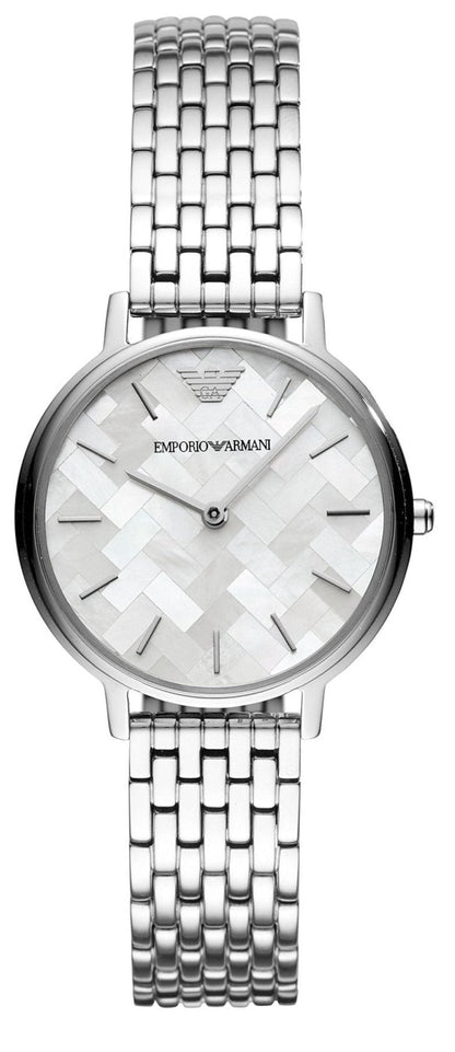 Emporio Armani Mother Of Pearl Dial Silver Steel Strap Watch For Women Ar11112