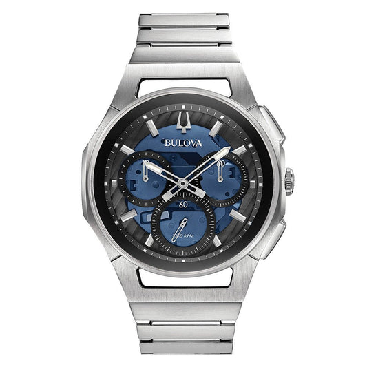 Bulova Curv Mens Blue Watch 96a205