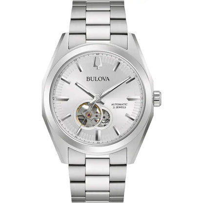 Bulova Surveyor Auto Mens Silver Watch 96a274