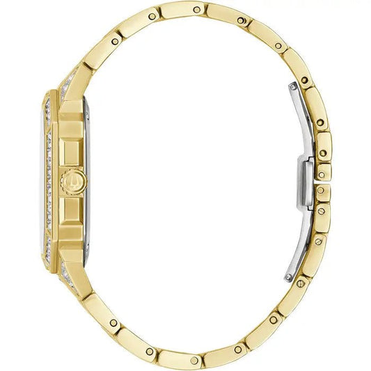 Bulova Crystal Mens White Watch 98a295