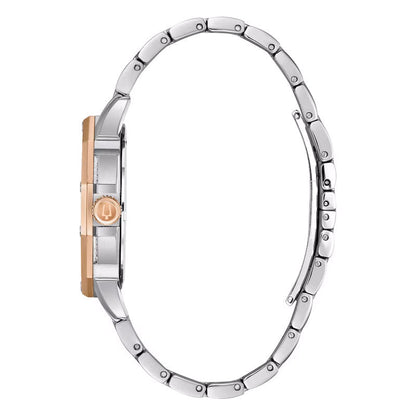Bulova Crystal Mens Silver Watch 98c133