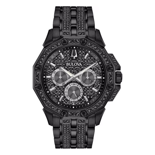 Bulova Crystal Mens Black Watch 98c134