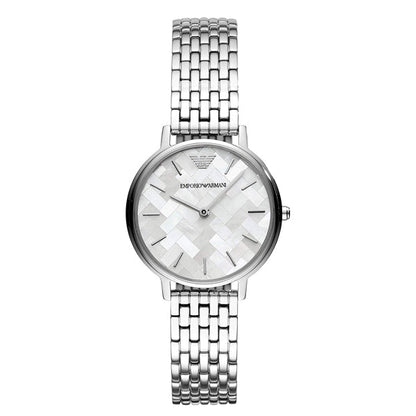 Emporio Armani Mother Of Pearl Dial Silver Steel Strap Watch For Women Ar11112