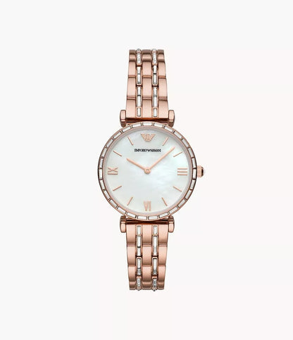 Emporio Armani Mens Ar11294 Rose Gold Tone Stainless Steel Chronograph Watch