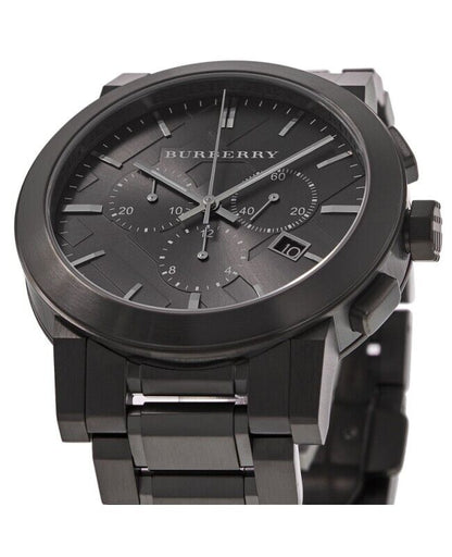 Burberry Mens Watch Chronograph The City Black Pvd Bu9354