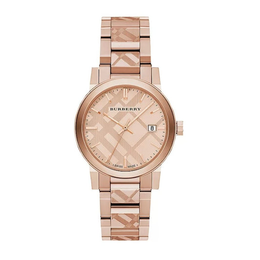 Burberry Unisex Watch The City Engraved Check Watch Bu9039