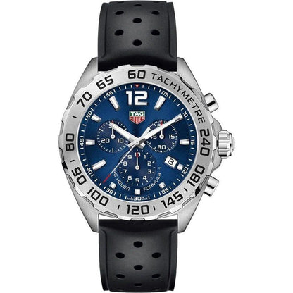 Tag Heuer Formula 1 Chronograph Blue Dial Black Rubber Strap Watch For Men Caz101k Ft8024