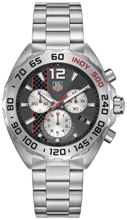 Tag Heuer Formula 1 Quartz Chronograph Grey Dial Silver Steel Strap Watch For Men Caz1114 Ba0877