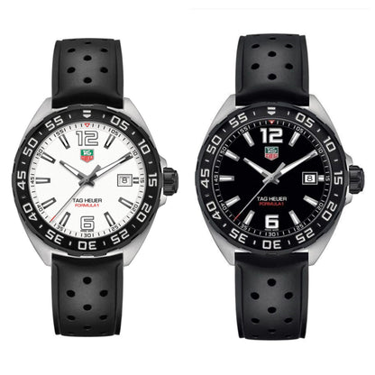 Tag Heuer Formula 1 Quartz White Dial Black Rubber Strap Watch For Men Waz1111 Ft8023