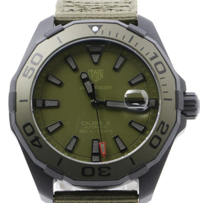 Tag Heuer Aquaracer Automatic Green Dial Khakhi Green Nylon Strap Watch For Men Way208e Fc8222