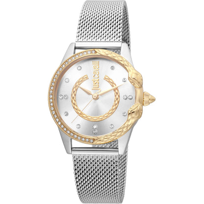 Just Cavalli JC Giro Steel Silver Yellow Gold Serpente Zircons