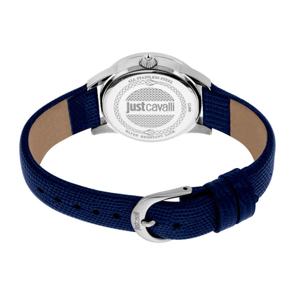 Just Cavalli Logomania SET Leather Blue Silver Zebra Zircons