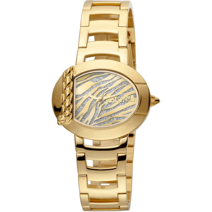 Just Cavalli Steel Yellow Gold Zebra Glitter