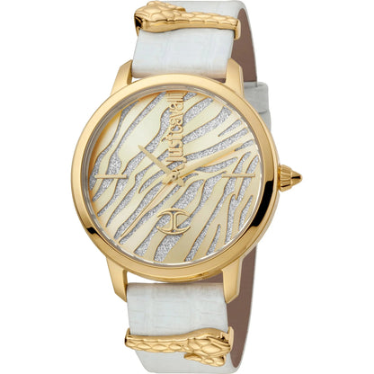 Just Cavalli Just per me Leather White Yellow Gold Zebra Glitter