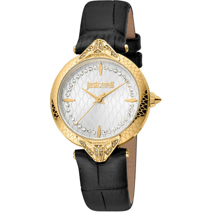 Just Cavalli Luce Leather Black Gold