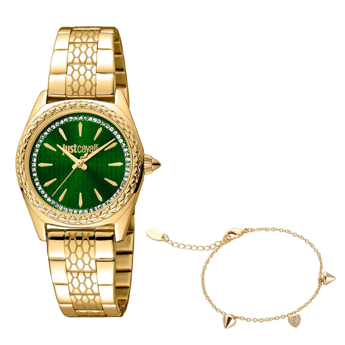 Just Cavalli Fashion Glam Yellow Gold Green