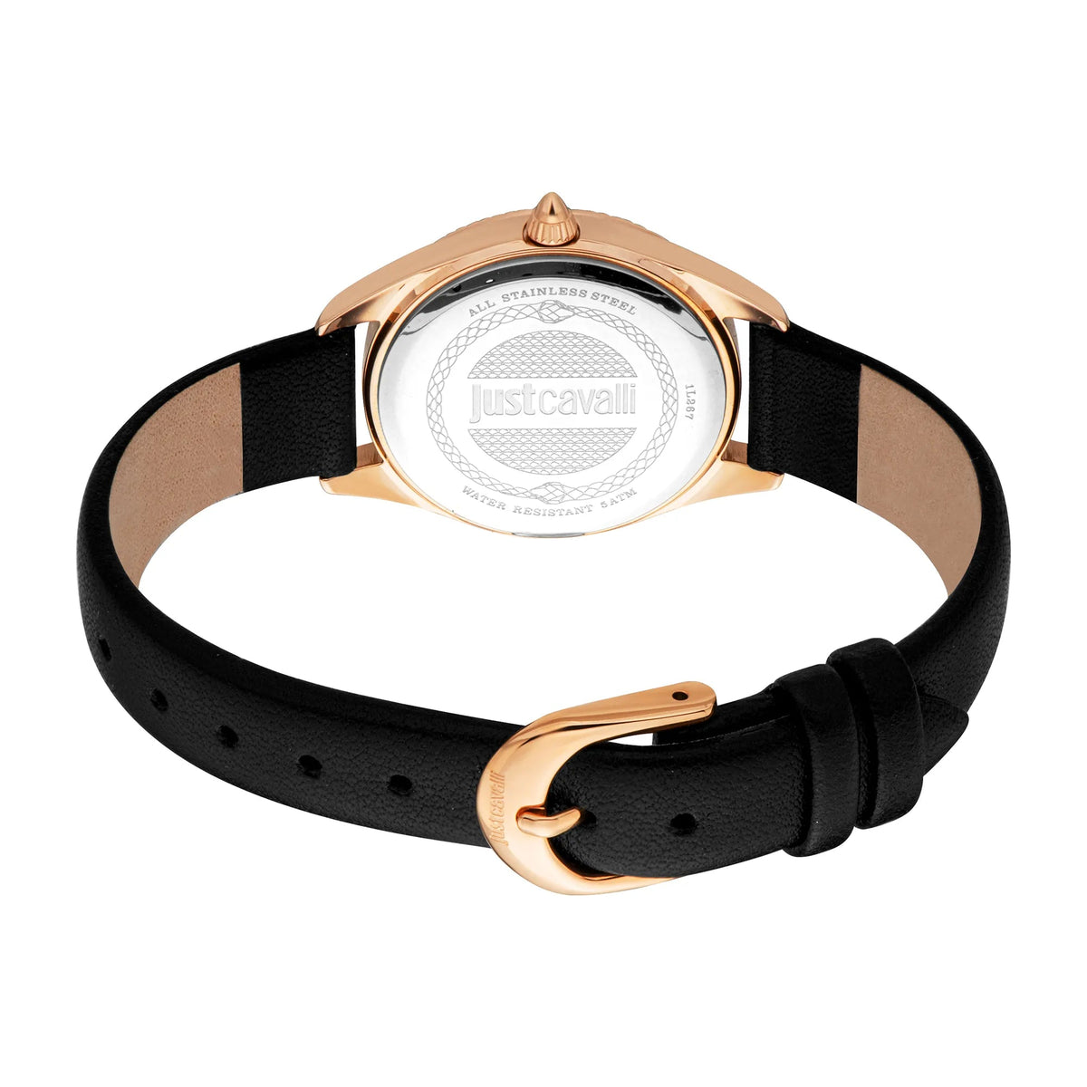 Just Cavalli Pacentro Leather Black Rose Gold
