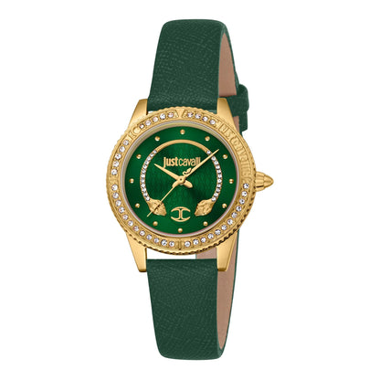 Just Cavalli Neive Leather Green Yellow Gold