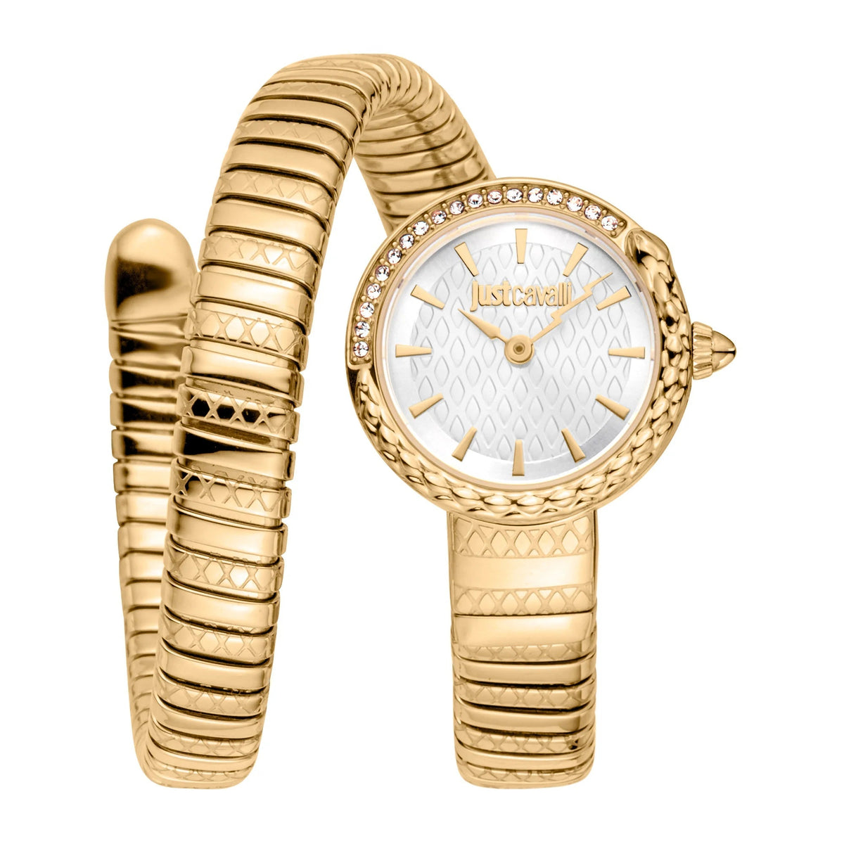 Just Cavalli Cerchio Snake Yellow Gold Silver Grey