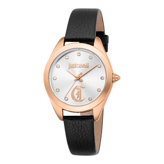 Just Cavalli Luna Leather Black RG Silver