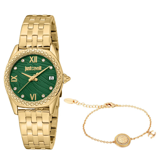 Just Cavalli Indomitable Animalier Yellow Gold Green