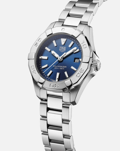Tag Heuer Aquaracer Blue Dial Silver Steel Strap Watch For Women Wbd1412 Ba0741