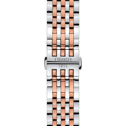 Tissot Mens Watch Tradition Powermatic 80 Open Heart Rose Silver T0639072203801