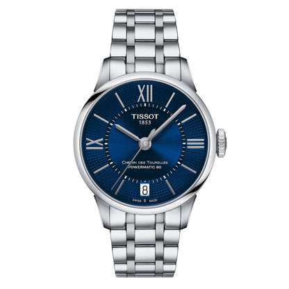Tissot Ladies Automatic Watch Chemin Des Tourelles Powermatic 80 Blue T0992071104800 1