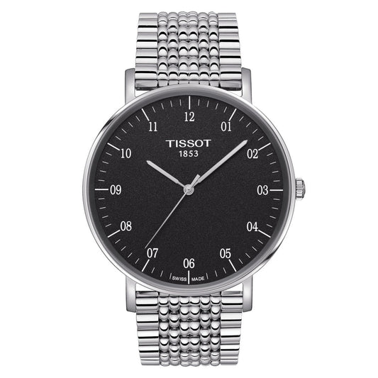 Tissot Mens Watch Everytime 42mm Black Silver T1096101107700