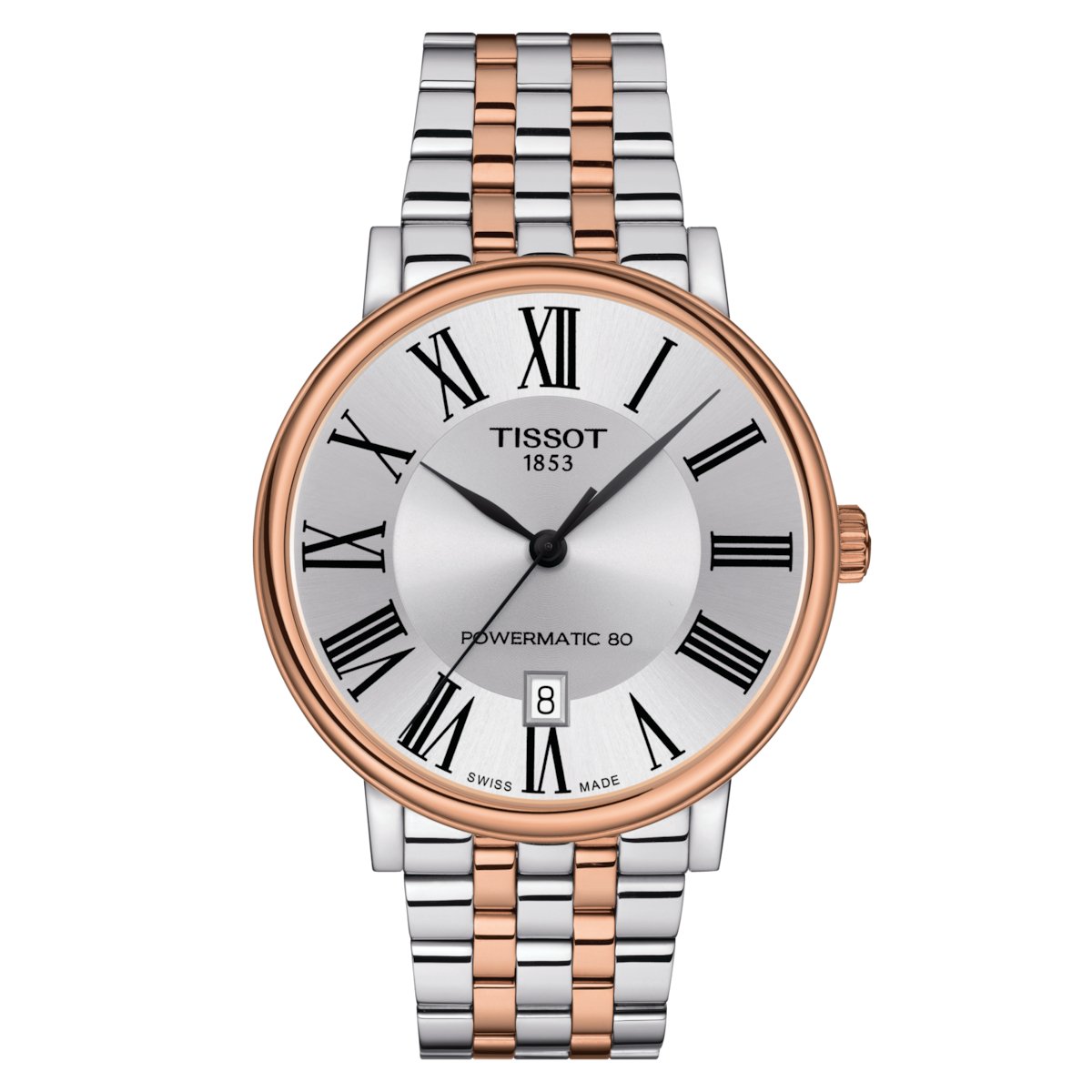Tissot Mens Watch Carson Auto Powermatic 80 Premium 40mm Steel Rose T1224072203300