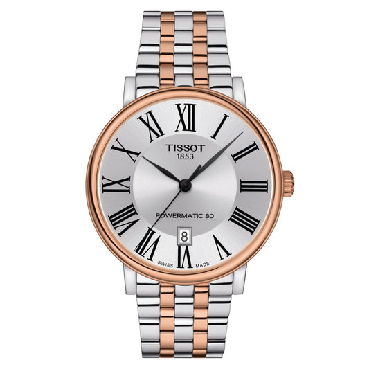 Tissot Mens Watch Carson Auto Powermatic 80 Premium 40mm Steel Rose T1224072203300