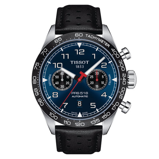 Tissot Mens Watch Prs 516 Automatic Chronograph 45mm Black Steel T1316271604200