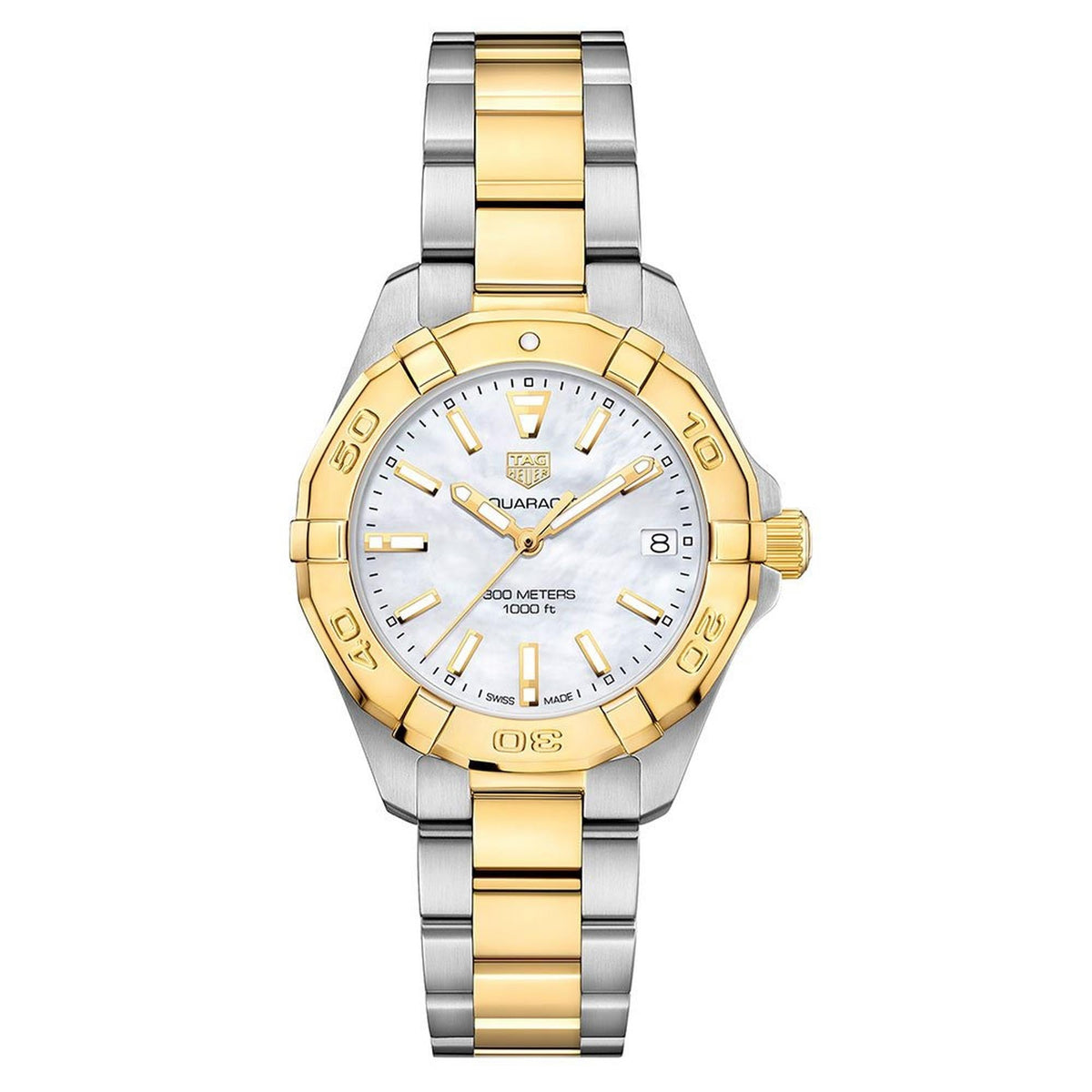 Tag Heuer Aquaracer Gold Plated And Stainless Steel Ladies Watch