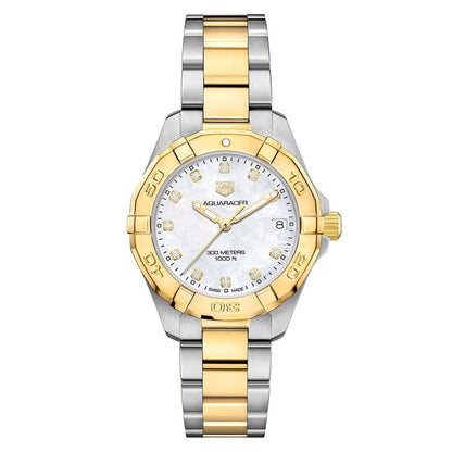 Tag Heuer Aquaracer Stainless Steel And Gold Plated Ladies Watch