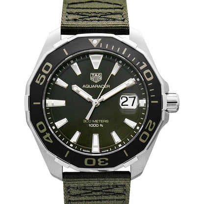 Tag Heuer Aquaracer Black Dial Khakhi Green Nato Strap Watch For Men Way101e Fc8222